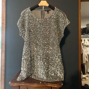 Sequin blouse with velvet back | Size: M | Color: Grey